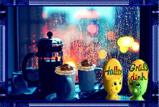 HALLO   AM FENSTER   REGEN