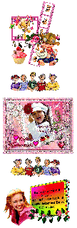 COLLAGE  GIRL BLUME und HALLO und BILDtext