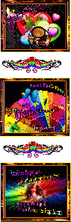 DIENSTAG   RAINBOW   FAECHER und GUMO und BILDtext