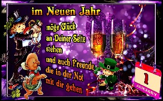 COLLAGE  GLAESER GLUECKSBRINGER   IM NEUEN JAHR