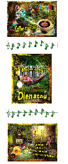 DIENSTAG   AUF  HAENGEMATTE   GROSSELTERN   und HALLO und BILDtext