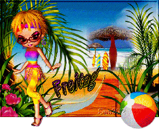 FREITAG  AM  STRAND  POSER