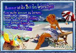 AM  STRAND  AUF  LIEGESTUHL   SOMMER DIE ZEIT DES ERFORSCHENS