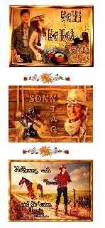 SONNTAG   COLLAGE  JOHN WAYNE  und HALLO und BILDtext