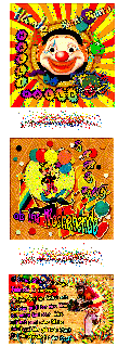 COLLAGE CLOWN BALLONS und GUMO und BILDtext