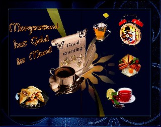 COLLAGE  MORGENSTUND HAT GOLD IM MUND