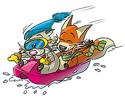 Piet Anton im Schlitten