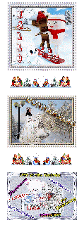 DONNERSTAG    Collage    FRAU  SCHNEE EULE und HALLO und BILDtext