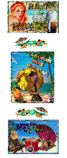 FREITAG   COLLAGE STRANDGIRL und HALLO und BILDtext