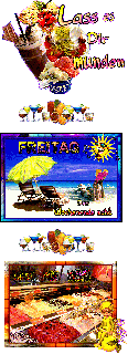 FREITAG   AM STRAND  BIKINIGIRLS und GUMO und BILDtext