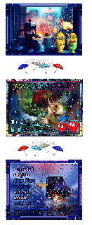 1 DONNERSTAG   COLLAGE  REGEN  und HALLO und BILDtext