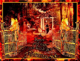 COLLAGE  KOMM MIT INS LAND DER  FANTASIE