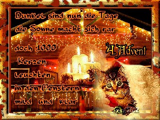 4   ADVENT   CAT   BALKON   DUNKEL SIND NUN DIE TAGE