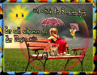 COLLAGE  BABY  AUF BANK    ICH SCHICK DIR SONNENSCHEIN