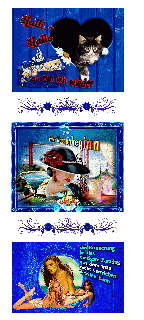 COLLAGE   AM MEER  FRAU FENSTER  und HALLO und BILDtext