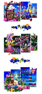 MITTWOCH   COLLAGE BLUMIG und HALLO und BILDtext