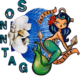 SONNTAG  COLLAGE  MEERMAID  MUSCHEL