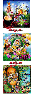COLLAGE     BUNNIES und HALLO und BILDtext