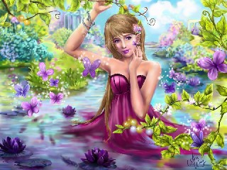 Butterflies Water lilies Pond Dress Fantasy Girls butterfly mood bokeh 800x600