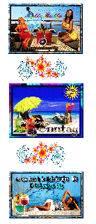 SONNTAG   COLLAGE AM STRAND  und HALLO und BILDtext