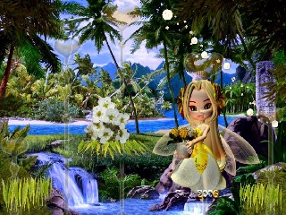 Blanko am Wasserfall