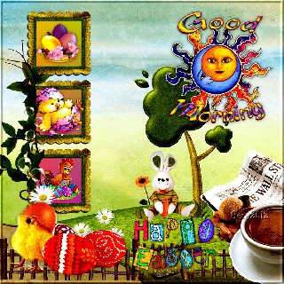 COLLAGE  BUNNY CHICKENS