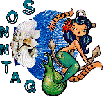 SONNTAG  COLLAGE  MEERMAID  MUSCHEL