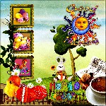 COLLAGE  BUNNY CHICKENS