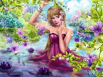 Butterflies Water lilies Pond Dress Fantasy Girls butterfly mood bokeh 800x600